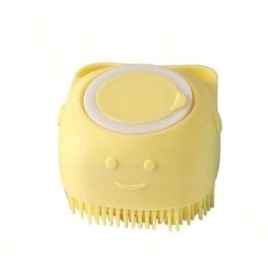 Silcone Pet Bath Massaging Comb Yellow